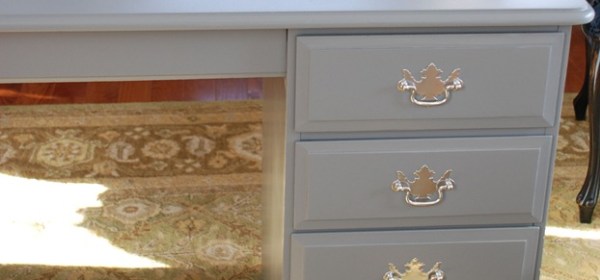 grey painted desk
