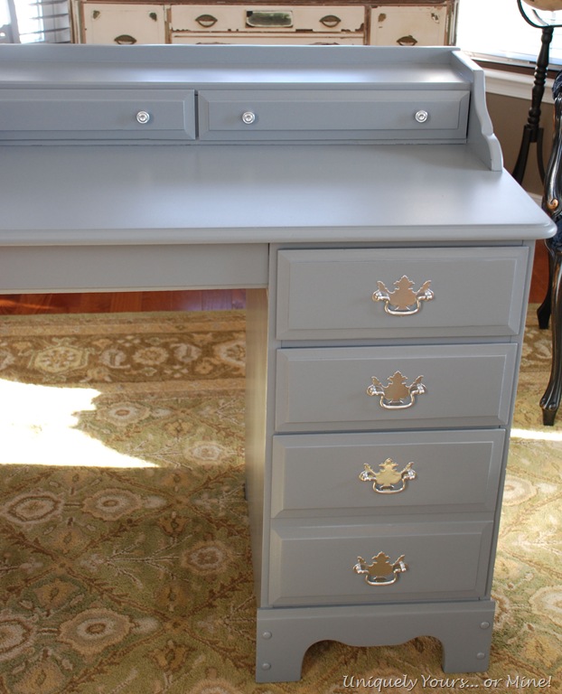 grey painted desk
