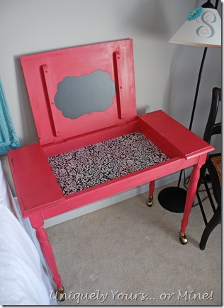 Pink painted desk