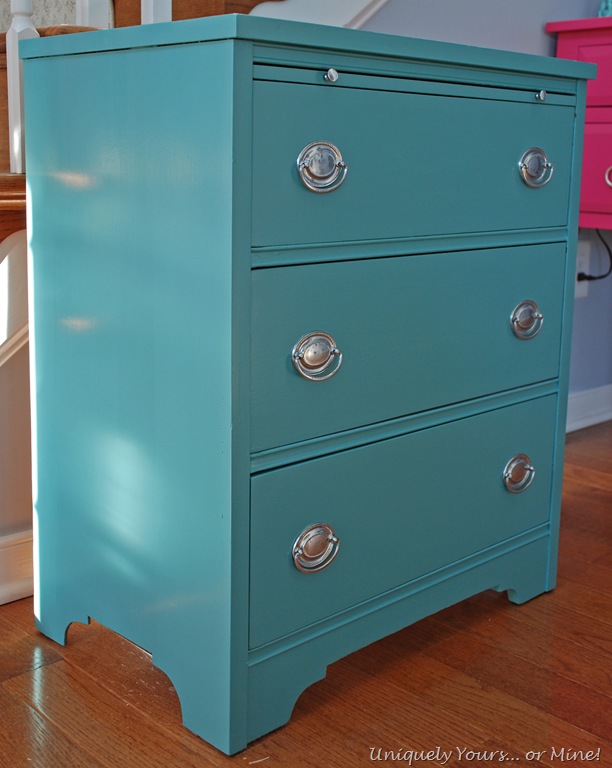 Blue Provence painted mahogany three drawer chest
