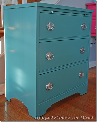 Blue Provence painted mahogany three drawer chest