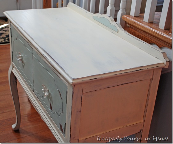 Painted buffet blue and white