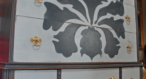 Gorgeous painted vintage oak chest