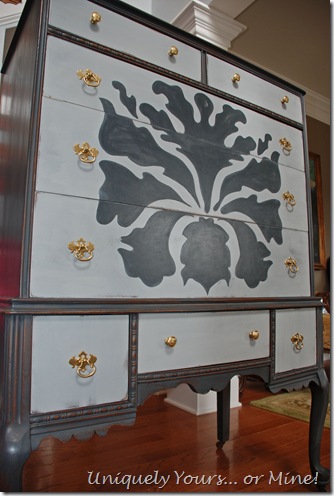 Painted tall chest of drawers