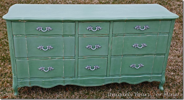 Blue Green Painted French Dresser Annie Sloan and CeCe Caldwell