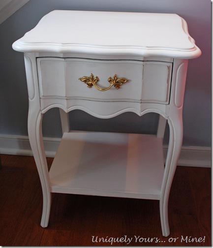 vintage Dixie French nightstand painted white