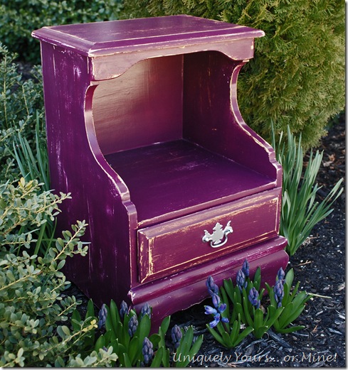Purple painted nightstand