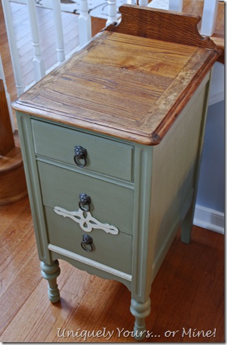 vintage nightstand painted green