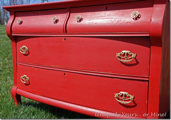 Annie Sloan red painted vintage oak chest