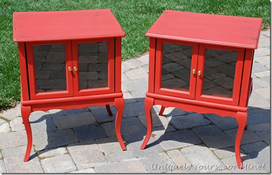 coral painted side table