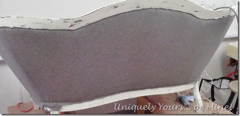 How to attach fabric to back of settee or chair