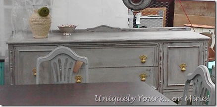 Painted vintage buffet in Pittsburg gray