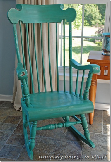 Blue Green Painted Rocking Chair