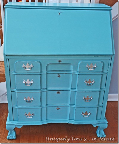 Provence blue painted secretary desk