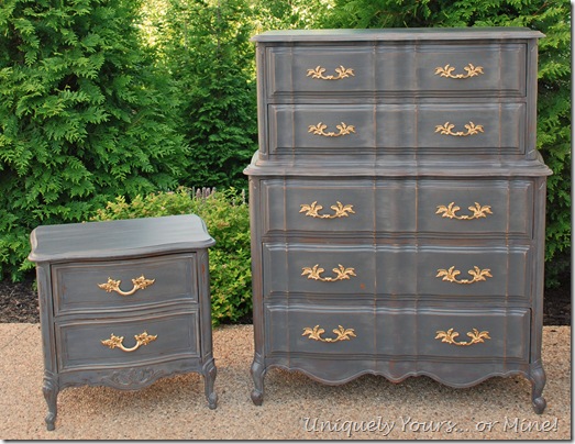 French chest and nightstand painted CeCe Caldwell Pittsburg Gray