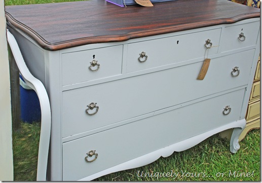 Stonington gray painted vintage chest of drawers dresser