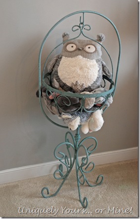 Vintage plant stand stuffed animal holder