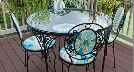Vintage wrought iron patio set updated refinished