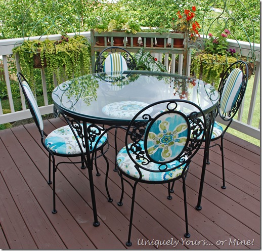 Vintage wrought ironpatio set updated refinished