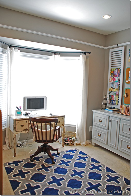 Gray painted study office