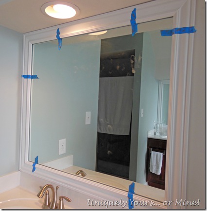 How to install frame around bathroom mirror