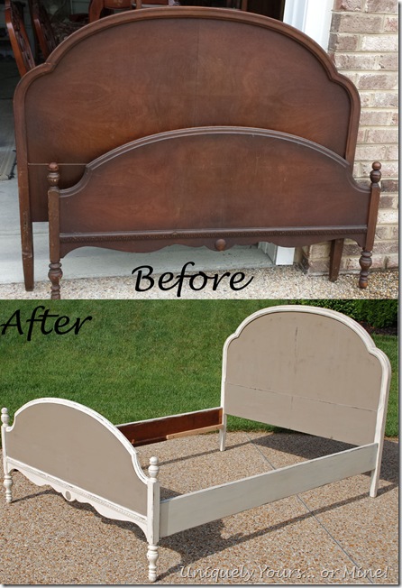 before and after coco and old white painted vintage bed