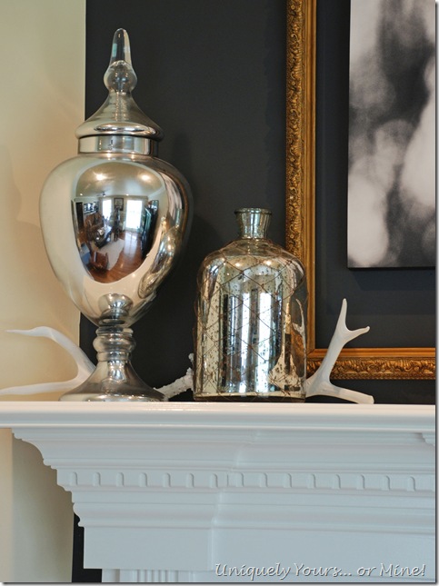 Using silver against gray painted fireplace