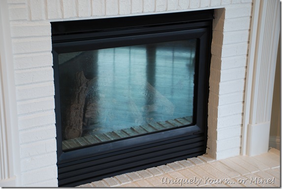 Painted fireplace brick