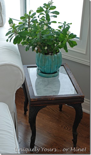 vintage stool or stand with marble insert