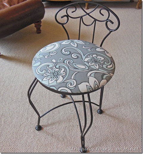 DIY recovering a vanity chair