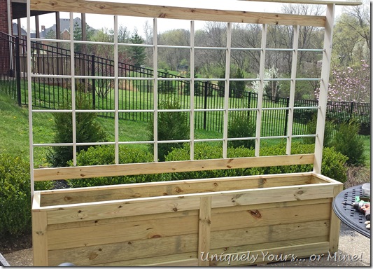 privacy screening with a planter trellis