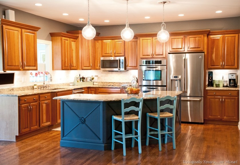 updated painted kitchen island cabinets