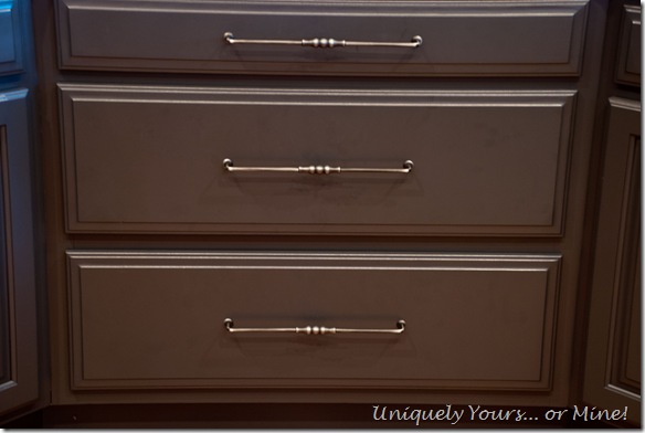 painted gray black kitchen island
