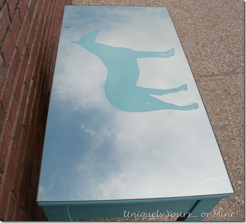 horse silhouette back painted glass with looking glass spray