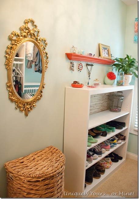 Closet makeover shoe storage jewelry organization