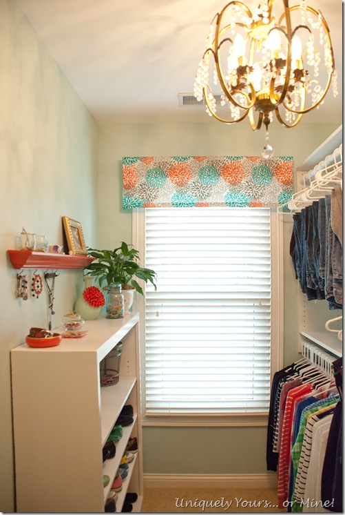 Blue and Coral closet makeover
