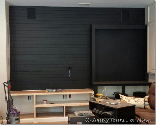 Basement media wall in progress