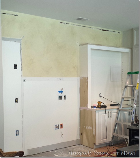 Basement media wall in progress