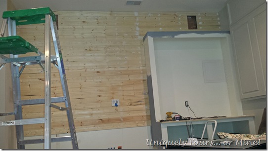 Basement media wall in progress