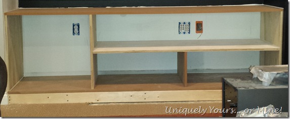 Basement media wall in progress