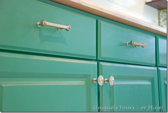 teal painted laundry room cabinets, Annie Sloan Chalk Paint