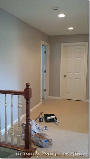 Hallway painted Revere Pewter