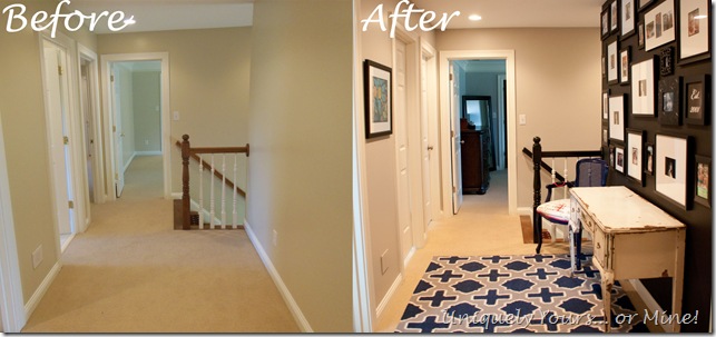 Gallery wall family photo wall black accent wall