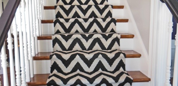 Chevron Print DIY Stair Runner