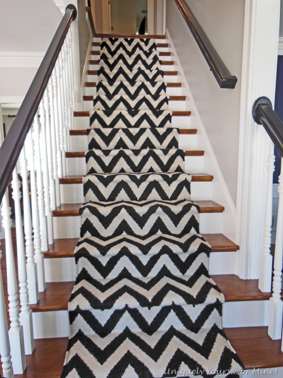 Chevron Print DIY Stair Runner