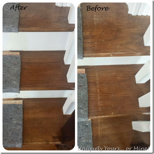 Repairing scratched stair treads