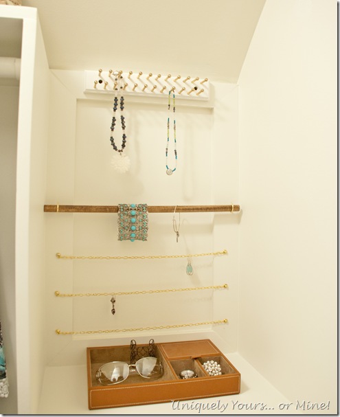 DIY custom closet jewlery display storage