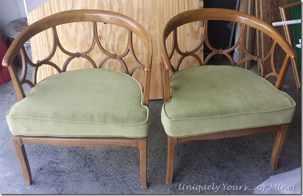 Baker mid-century Regency modern barrel back chairs