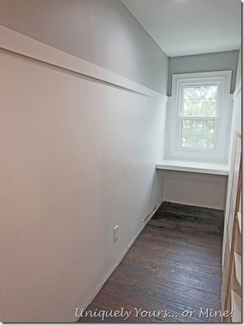 Adding floating vanity top to dormer area