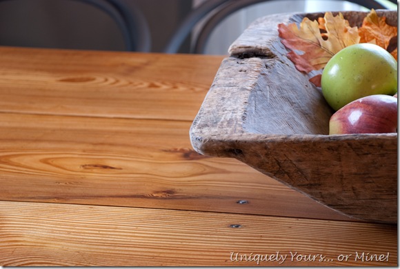 Refinished natural pine table top